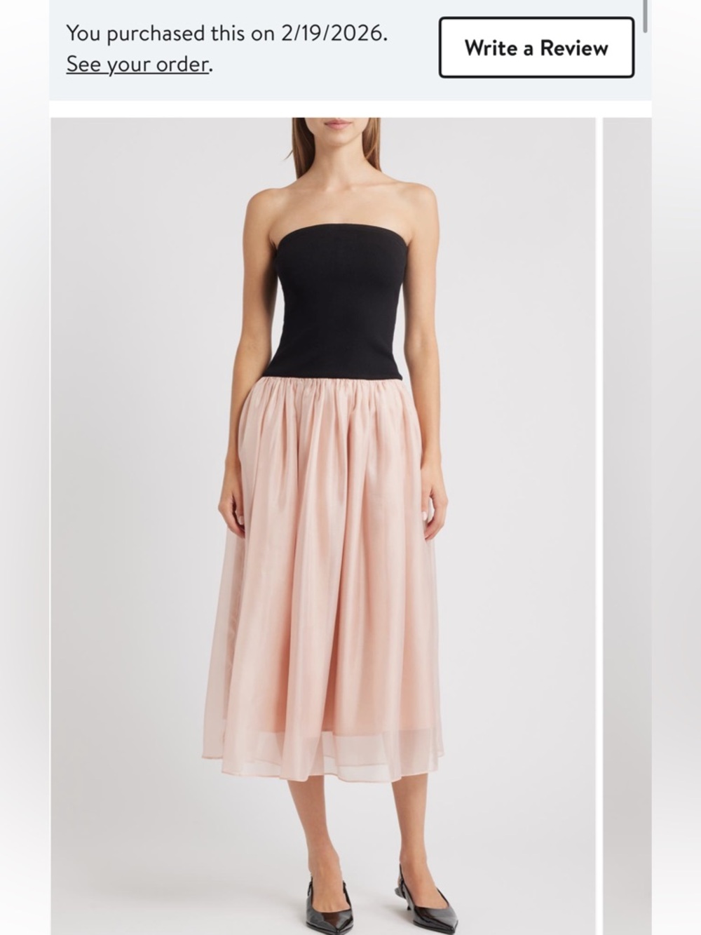 MOON RIVER- Strapless Mixed Media Midi Dress